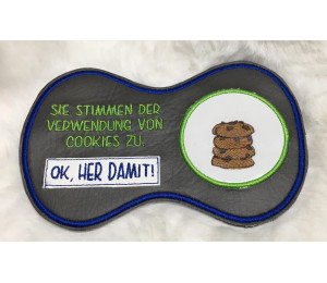 Stickdatei ITH - MugRug Geek "Sie stimmen der Verwendung von Cookies zu"